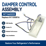 W11663222 Refrigerator Air Damper Control Assembly for Whirlpool replacement part